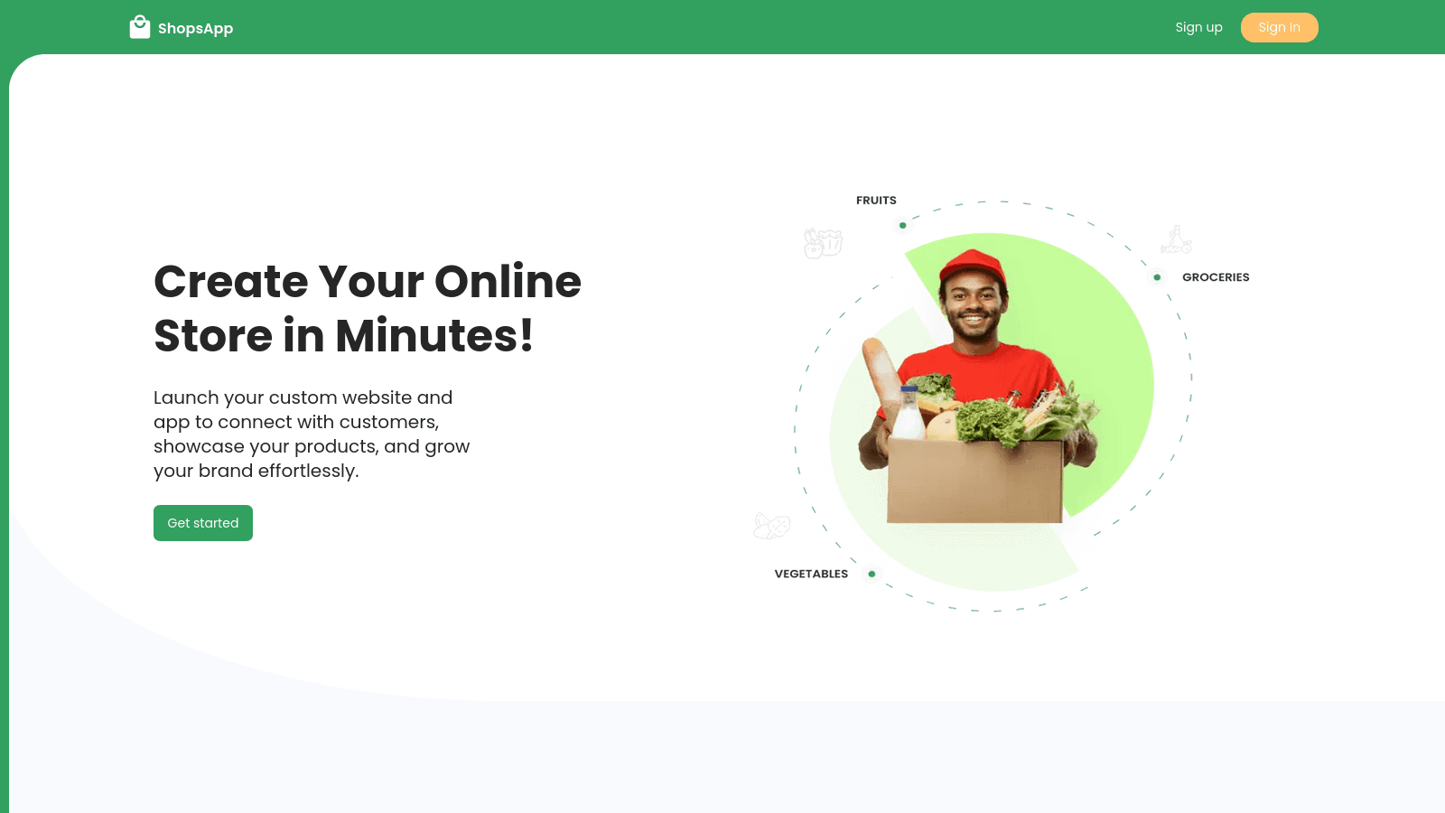 Screenshot of ShopsApp